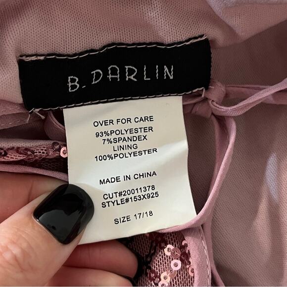 B. Darlin Pattern Sequin Tie Back Bodycon dress pink - 17/18 - Picture 10 of 11